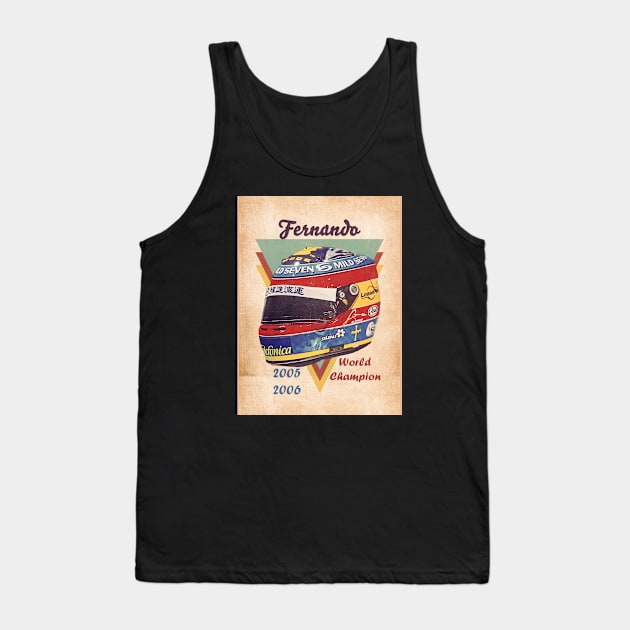 2005 Fernando Alonso Tank Top by Popcult Posters